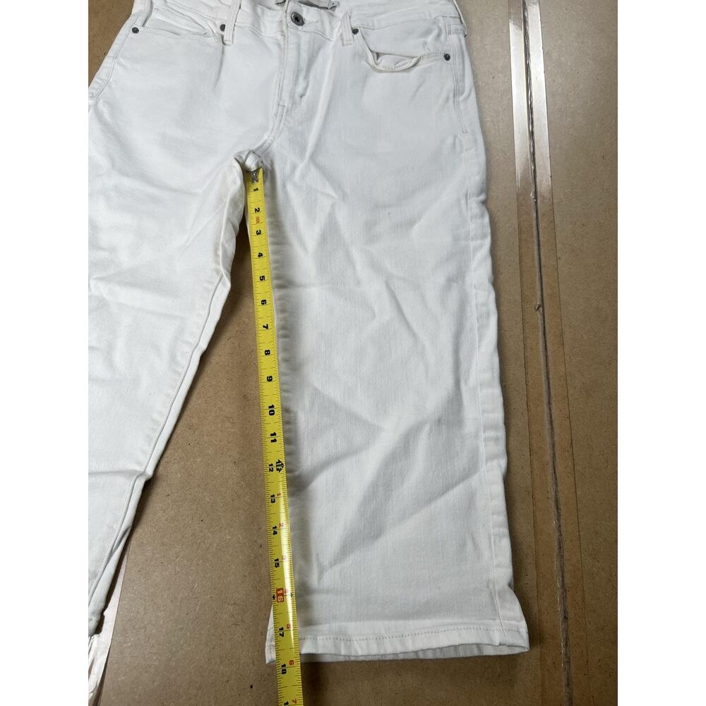 Levi's Pants Womens 8 White Denim Ankle Slim Stretch Pockets Zip Flat Front - Picture 3 of 8